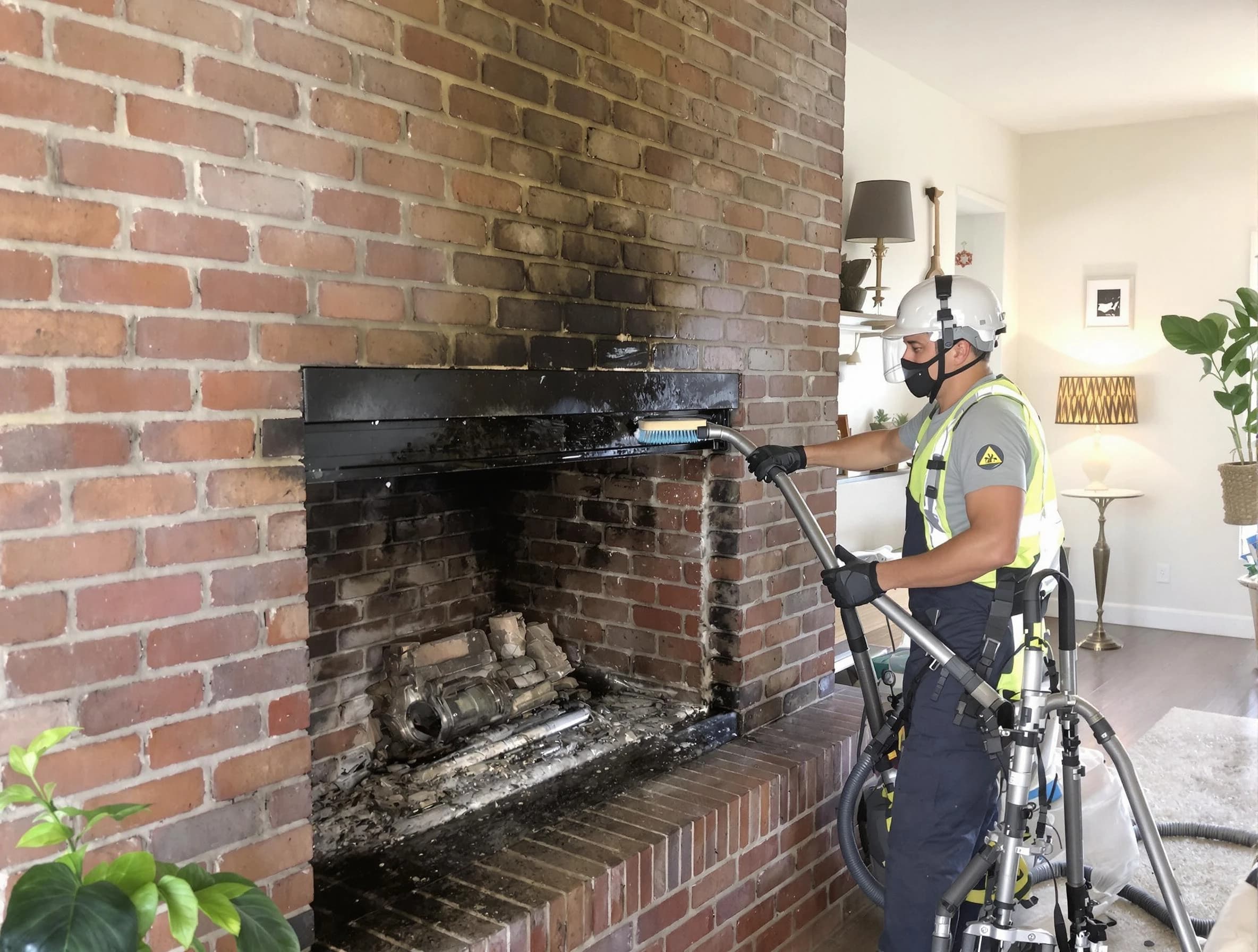 Billerica Chimney Sweep providing fireplace cleaning services in Billerica, MA
