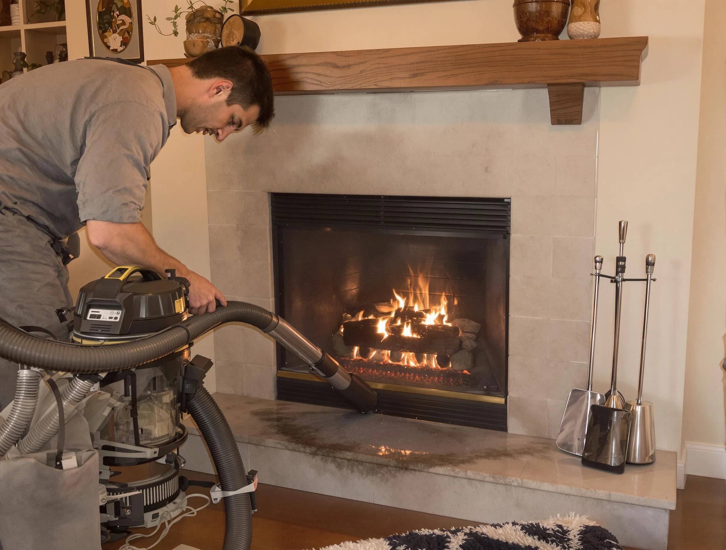 Routine fireplace upkeep by Billerica Chimney Sweep in Billerica, MA