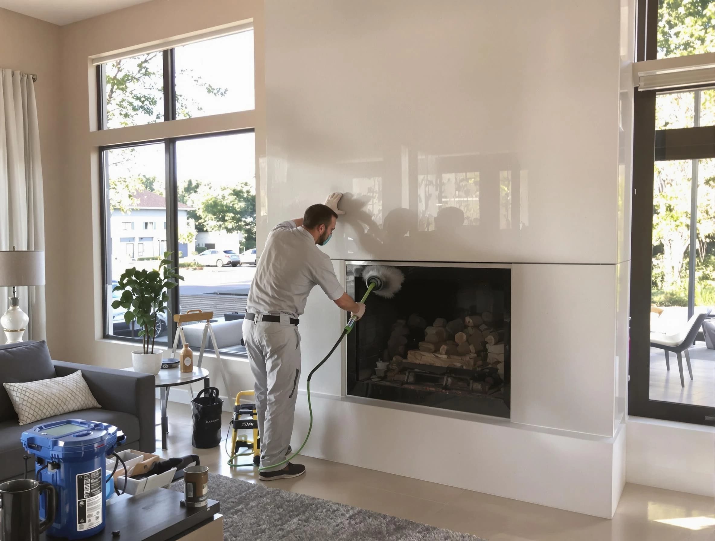 Billerica Chimney Sweep performing thorough soot removal in Billerica, MA