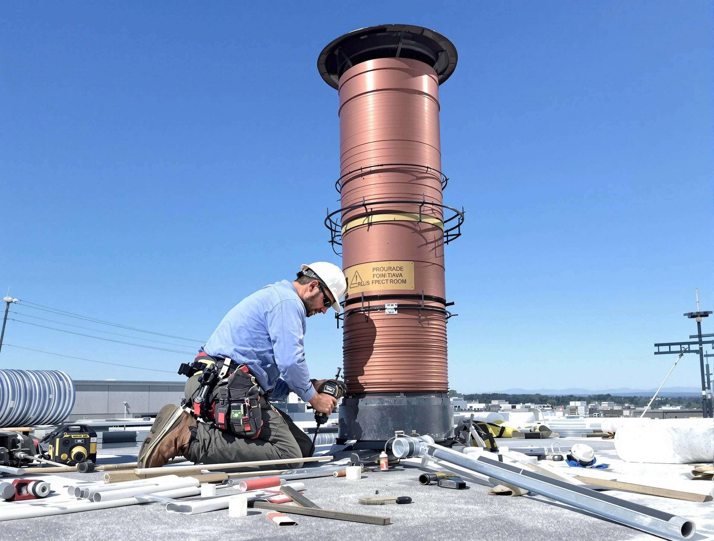 Installed chimney liner by Billerica Chimney Sweep in Billerica, MA