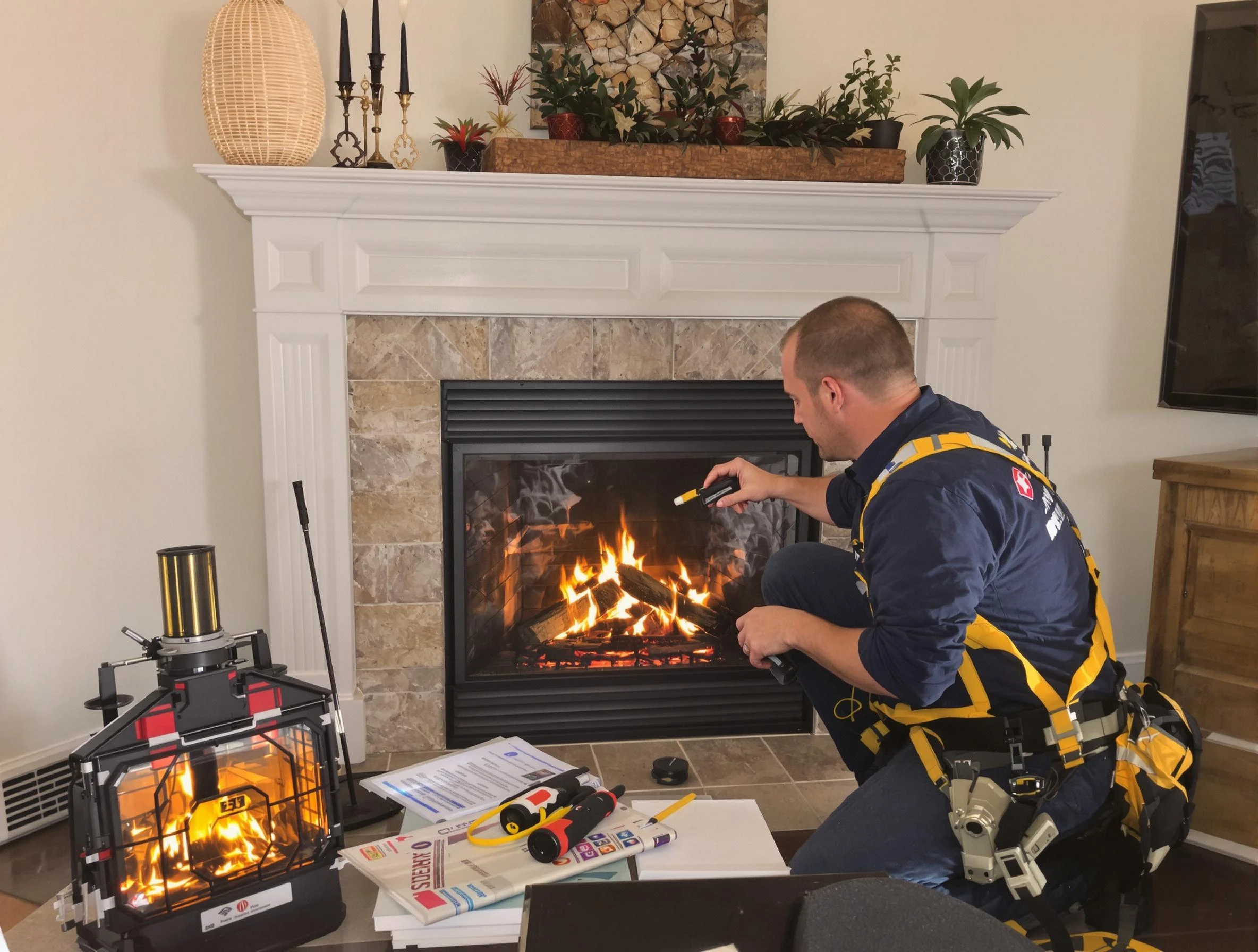 Safety-focused fireplace inspection by Billerica Chimney Sweep in Billerica, MA