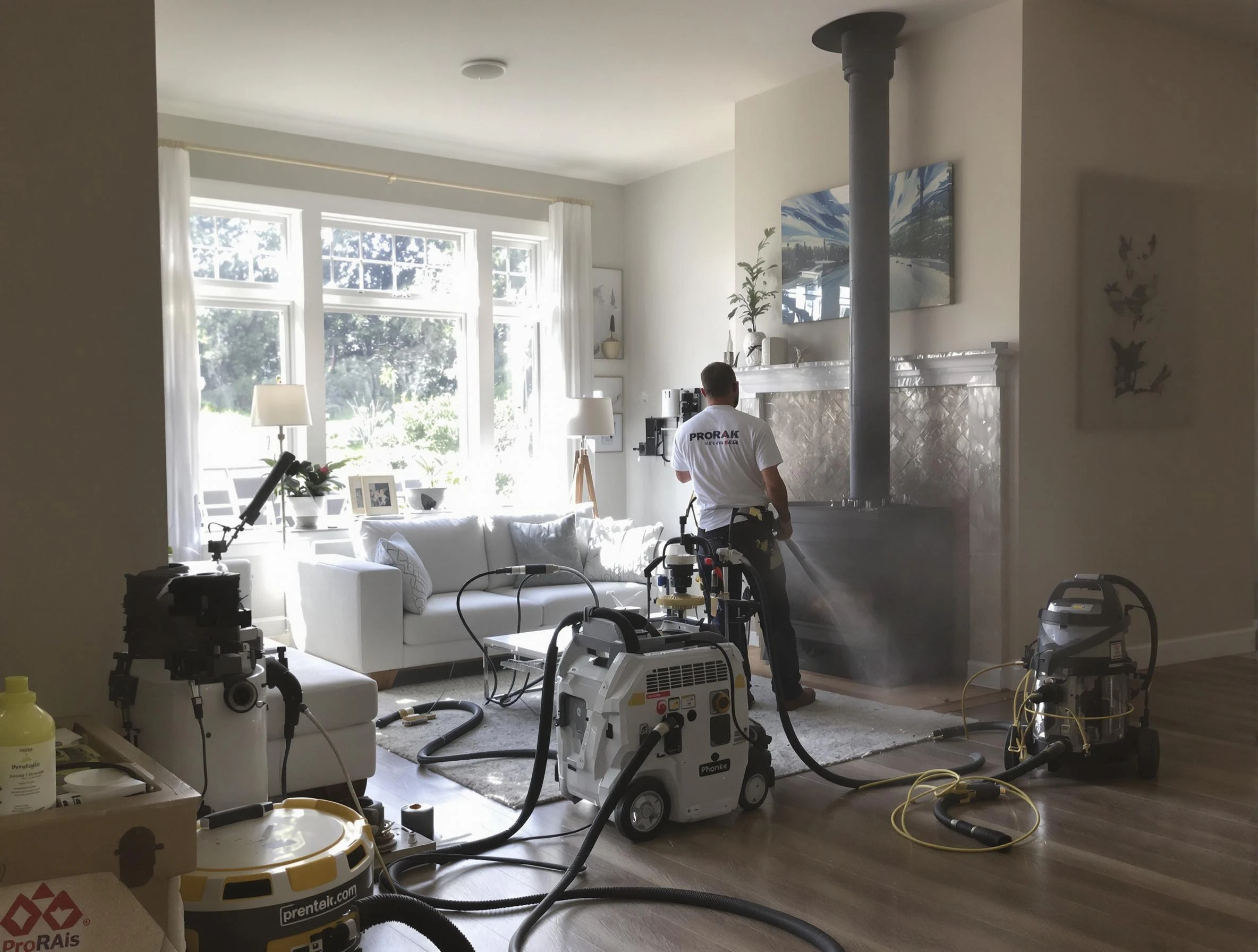 Soot removal service by Billerica Chimney Sweep for a fireplace in Billerica, MA